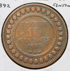 Tunisia 1892 AH 1310 10 Centimes  191295 combine shipping