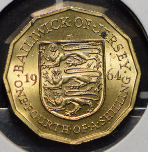 Jersey 1964 1/4 Shilling  191178 combine shipping