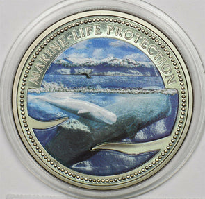 Palau 2002 Dollar Whale animal Marine protection colorized BU0695 combine shippi