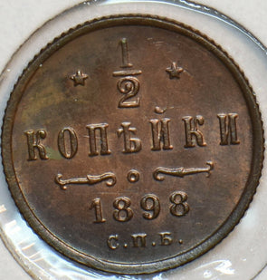 Russia Empire 1898 1/2 Kopek St Petersburg 297143 combine shipping