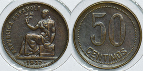Spain 1937 50 Centimos 198415 combine shipping