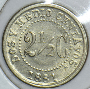 Colombia 1881 2 1/2 Centavos 490041 combine shipping
