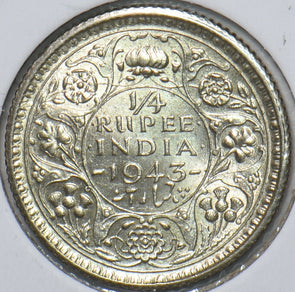 British India 1943 1/4 Rupee 295363 combine shipping