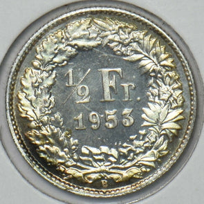 Switzerland 1953 1/2 Franc Gem BU 295572 combine shipping