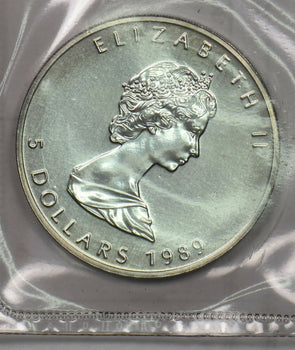 Canada 1989 5 Dollar silvre maple 1oz pure silver sealed BU0721 combine shipping