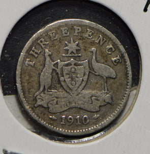 Australia 1910 3 Pence Kangaroo animal Emu  901223 combine shipping