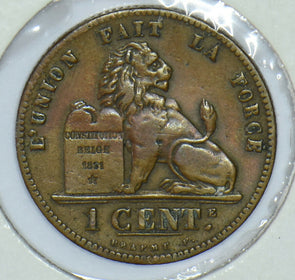 Belgium 1875 1 Centime Lion animal  290364 combine shipping