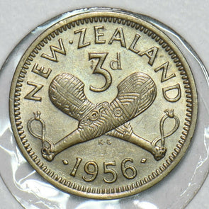 New Zealand 1956 3 Pence N0230 combine shipping