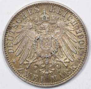 German States 1904 J 2 Mark UNC Bremen GE0163 combine shipping