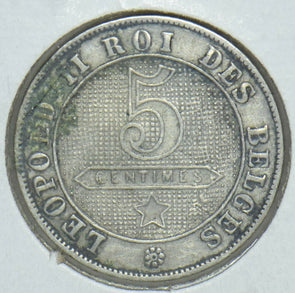 Belgium 1898 5 Centimes Lion animal 291840 combine shipping