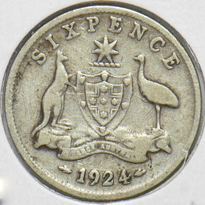 Australia 1924 6 Pence Kangaroo animal Ostrich Georgivs V 902026 combine shippin
