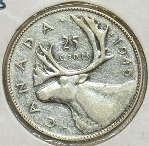Canada 1945 25 Cents Caribouanimal 904342 combine shipping