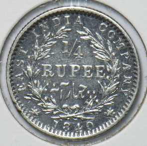 India British 1840 1/4 Rupee East India 294123 combine shipping