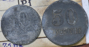Germany 1917 10/50 Pfennig Lennep Landkreis 293125 combine shipping