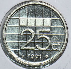 Netherlands 1991 25 Cents 904706 combine shipping