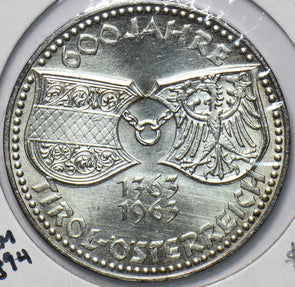 Austria 1963 Silver 50 Schilling Eagle animal 292517 combine shipping