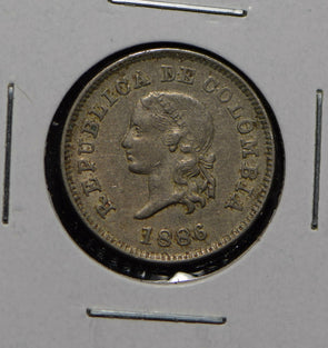 Colombia 1886 5 Centavos 290296 combine shipping