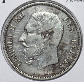 Belgium 1868 5 Francs Lion animal 294644 combine shipping