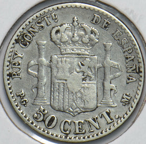 Spain 1892 50 Centimos 192782 combine shipping
