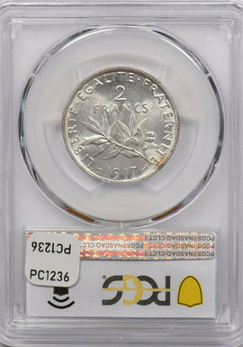 France 1917 2 Francs PCGS MS 64 rare condition Gad-532 PC1236 combine shipping