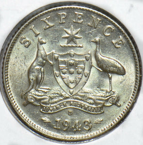 Australia 1943 6 Pence Kangaroo animal Ostrich Georgivs VI 902096 combine shippi