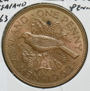 New Zealand 1963 Penny Tui Bird 198917 combine shipping