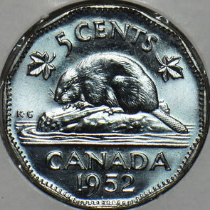 Canada 1952 5 Cents Beaver animal BU 196285 combine shipping