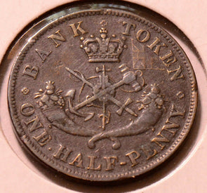 CA0097 Canada 1852 Half Penny Bank Of upper canada Token combine shipping