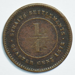 Straits Settlements 1872 1/4 Cent 0 904485 combine shipping
