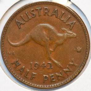 Australia 1942 1/2 Penny Kangaroo animal Georgivs VI 150506 combine shipping