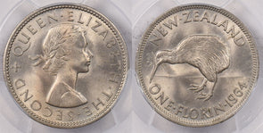 New Zealand 1964 Florin Kiwi Bird animal PCGS MS 65 PI0185 combine shipping