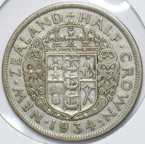 New Zealand 1934 George V 1/2 Crown Ram animal 192193 combine shipping