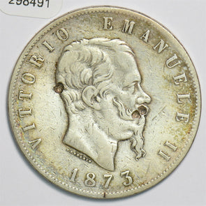 Italy 1873 5 Lire 298491 combine shipping