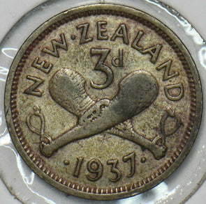 New Zealand 1937 3 Pence 903631 combine shipping