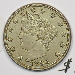 1883 Liberty V Nickel 5 Cents No cent AU UNC U0211