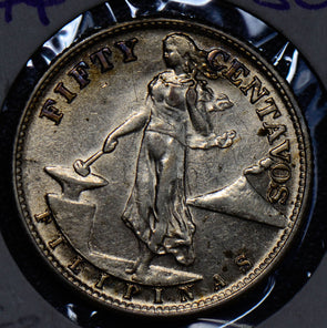 Philippines 1944 S 50 Centavos silver AU 190348 combine shipping