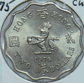 Hong Kong 1975 2 Dollars Lion animal  290494 combine shipping