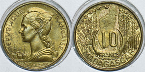Madagascar 1953 10 Francs 198349 combine shipping