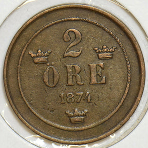 Sweden 1874 2 Ore 297940 combine shipping