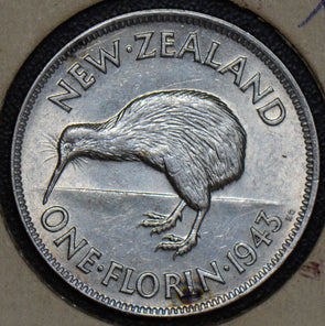 New Zealand 1943 Florin turtle animal  combine shipping 190449 combine shipping