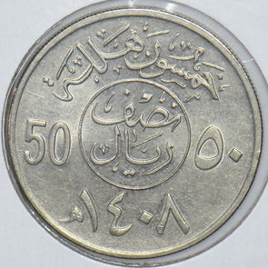 Saudi Arabia 1988 AH 1408 1/2 Riyal 191410 combine shipping
