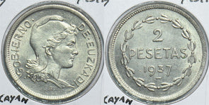 Spain 1937 2 Pesetas Vislayan Republic 241078 combine shipping