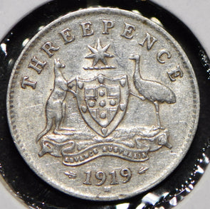 Australia 1919 3 Pence Kangaroo animal Emu  191474 combine shipping