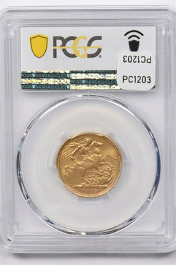 Australia 1889 -S Sovereign gold PCGS MS61 S-3868 DISH S1 1 1st Obverse PC1203 c