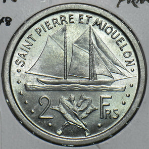 French Equatorial Africa 1948 2 Francs Saint Pierre & Miquelon 297794 combine sh