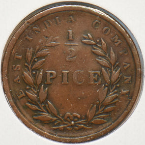 British India 1853 1/2 Pice Lion animal East India Company 194135 combine shippi