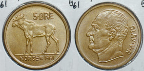 Norway 1961 5 Ore BU Elk 198546 combine shipping
