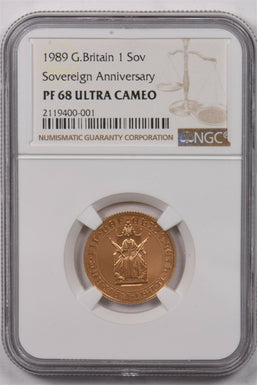 Great Britain 1989 Sovereign gold NGC Proof 68 Ultra Cameo Sovereign Anniversary