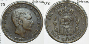 Spain 1878 10 Centimos 299098 combine shipping