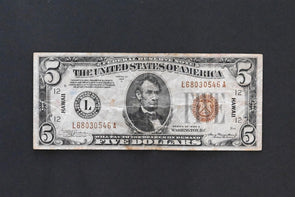 US 1934 A $5 VG Federal Reserve Notes Hawaii Overprint RC0706 combine shipping
